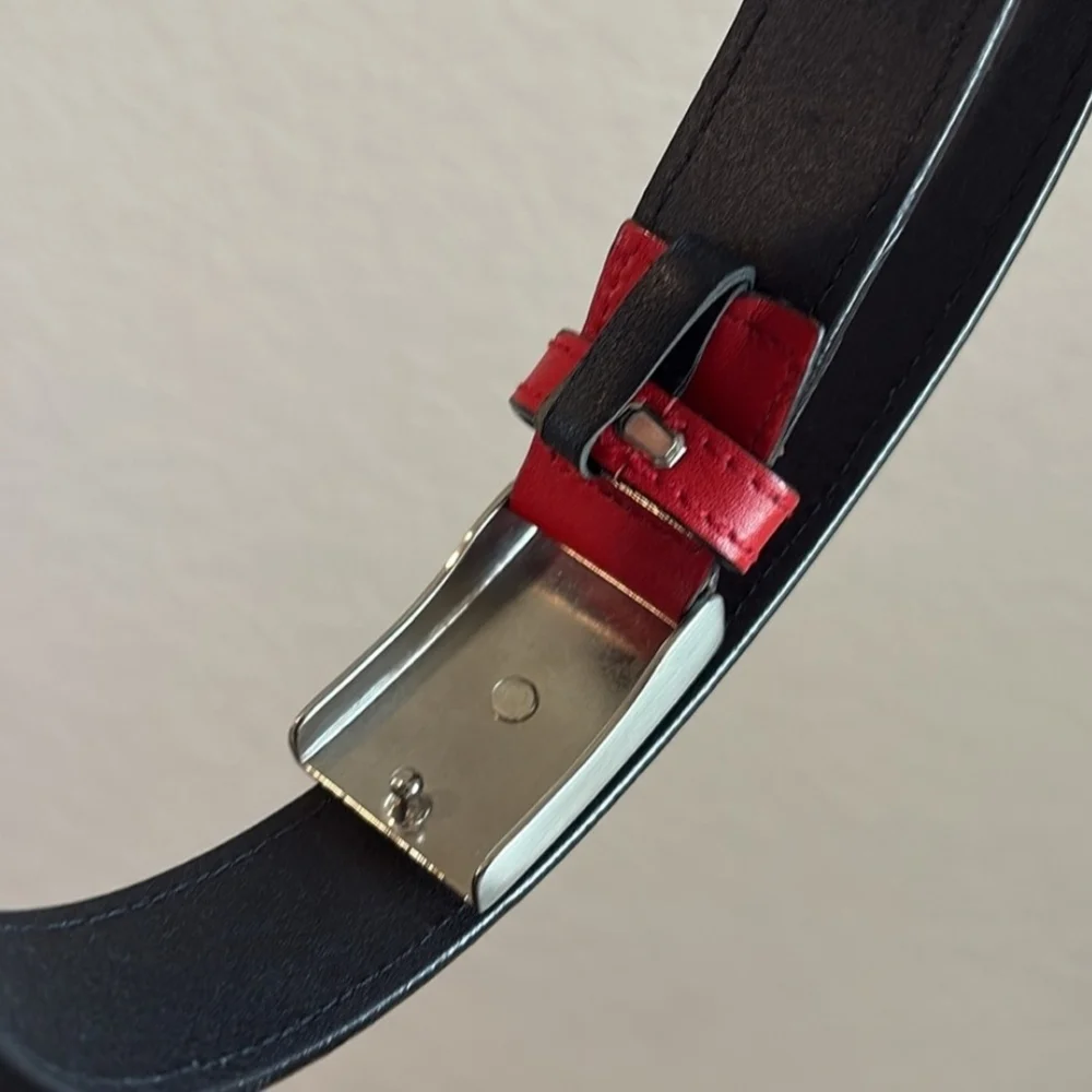 Versace Medusa Red & Gold Rhinestone Belt Women's (36